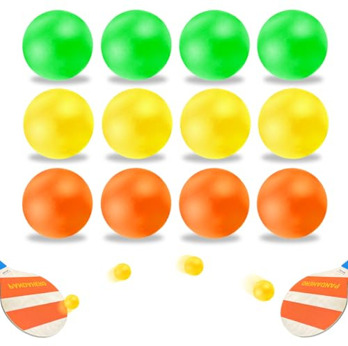 Pandahero Beach Paddle Ball Replacement Set - 12 Colorful High Visibility Waterproof Balls, Suitable for Smash Ball, Pro Kadima, and All Kinds of Outdoor Beach Paddle Games