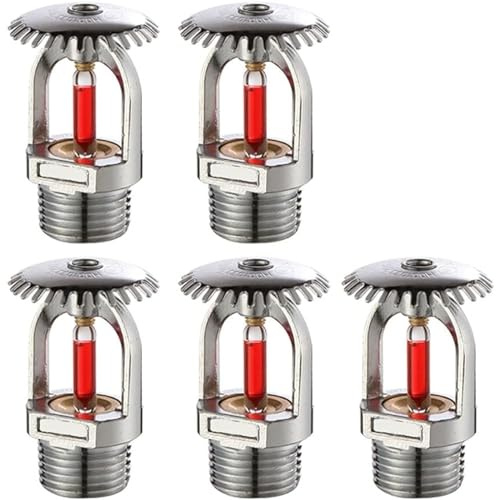 Sprinklerkopf, Messinggehäuse, 68 °C, hängender Typ, Brandsprinklerköpfe, schnelle Reaktion, 1,9 cm NPT-Gewinde, Wassersprühgerät für Zuhause, Gewerbe, Wohngebäude, 5 Stück