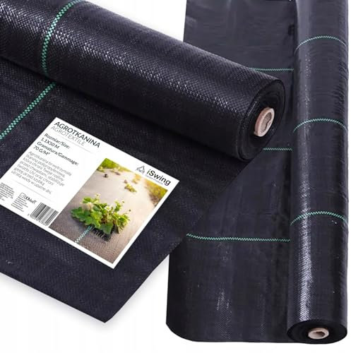 Domarex Unkrautvlies 1,1x50m 70g/m² - Agrotextil - Agrovlies - Strapazierfähige Unkrautfolie - Für den Garten - Gemüsegarten - Verhindert Unkraut - Mulchfolie - Mulchgewebe - 1,1x50m - 70g