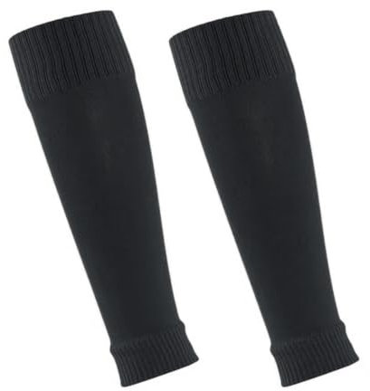 AEIOPRS 1 Paar Unisex Erwachsene Fußballsocken Elastische Atmungsaktive Socken mit Schienbeinschoner für Anfänger - Schwarz
