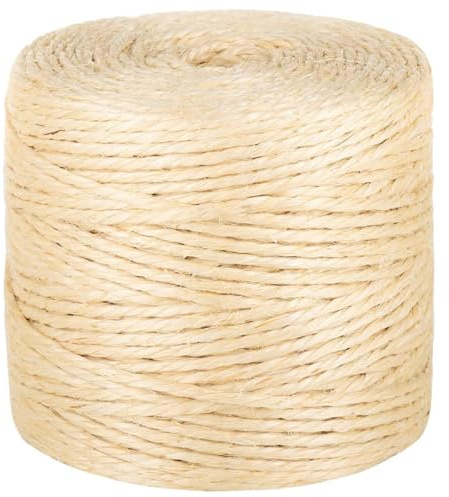 qohoio Corda in Sisal 100% 4 mm 100 m,Corde,Fili e Catene,Cavi e funi,Corda Intrecciata,Cima per Ancoraggio e Ormeggio-155009