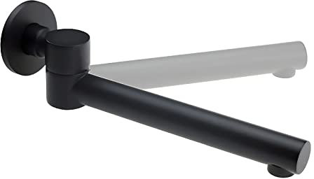 Moderne schwarze Messing-Badewannenarmatur mit 180° schwenkbarem Auslauf, 24,1 cm lang, wandmontiert, Badewannenarmatur Waschbeckenarmaturen