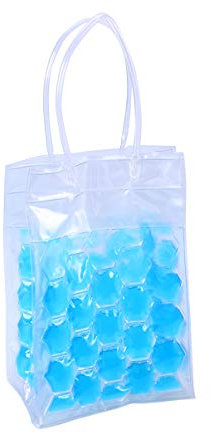 Garneck PVC Wine Bottle Chill Cooler Ice Bag Sides Gel Carrier Chiller for Beer Wine Garden Parties