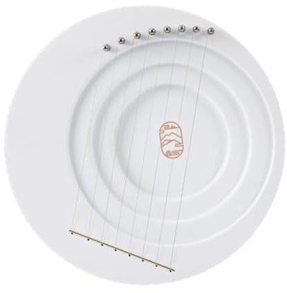 Generic 8 Saitige Lyra Harfen, Klassische Lyra Harfen, Mondharfe, Einzigartiges Künstlerisches Mond Lyra Instrument, Holzsaiteninstrument für Bildung, Weiß