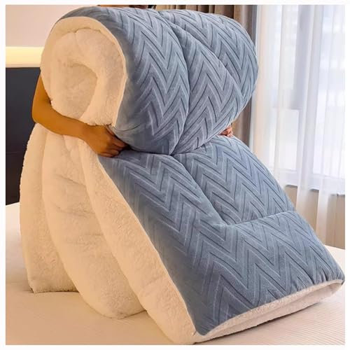ZTGL B,150x200cm(2.5kg), Winter Steppdecke, Dicker Lamm-Kaschmir Decke, Daunendecke, Flauschige Kaschmir-Steppdecken, Weiche Warme Bettdecke, Doppelseitige Gesteppte Plüsch-Trösterkern