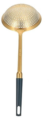 BEBEMOKO 1pieza Colador Skimmer De Acero Inoxidable Mango Para Freír Para Frituras Verduras y Wontones Utensilio De Cocina Multifuncional