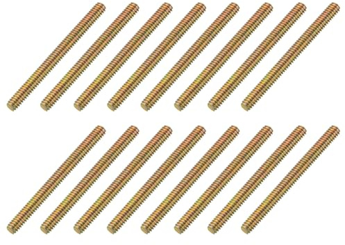 sourcing map 16 Pack Fully All Threaded Rod 1/4 Thread, 2-3/4 Length, Thread Screw Threaded Rod Screw Sofa Foot Screw Bolt for Chair Furniture Mounting Assembly Fastening