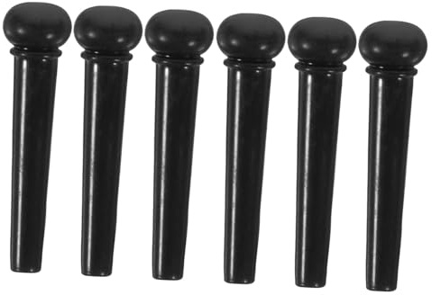 BESPORTBLE 6 Stück Gitarren Ersatzwirbel aus Abs mit Leichtem Design und Hoher Härte Stegstecker für Akustikklassikgitarren für Outdoor Einsatz Schwarz