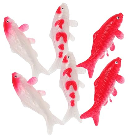 Toyvian 6pcs Miniature Koi Fish Ornaments Artificial Goldfish Figurines for Aquarium Decorations Fairy Garden Supplies and DIY Crafts Animal Models for Home Decor