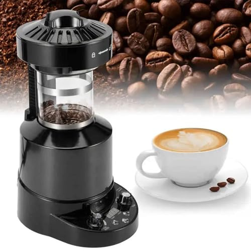 WhAeoy TorréFacteur Café éLectrique 2100W, pour Usage Domestique Et Commercial, avec Minuterie Et TempéRature RéGlables Et Visualisation Transparente pour Café, Maison Et Bureau,Black