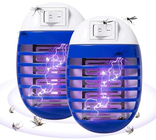 Nankoyal Insecticida Eléctrico (Paquete De 2), Repelente De mosquit-o con Enchufe para Interiores, Lámpara Antimosquitos, Trampa para Insectos, Trampa para Moscas, Ideal para mosquit-o