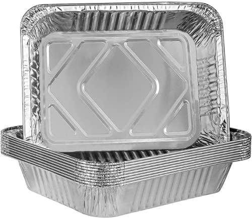 Cake & Party Rectangle Foil Tray Aluminium Baking Roasting Tin Pan BBQ Oven Dish Approx 2.5 / 6CM Deep (10)