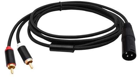 YARCHONN XLR auf 2 RCA Y Splitter Kabel Ungleichgewicht Dual RCA Phono Stecker auf XLR 3 Polig Steckverbinder Adapter Splitter Patch Audiokabel für Mikrofonverstärker Mixer -2M (XLR Stecker)