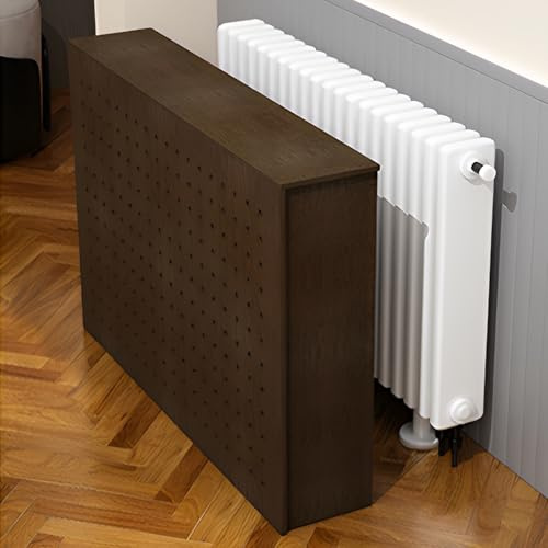 WPWSDWMX Cubierta de Calefacción con Orificios de Ventilación, Oculta Calentadores y Tuberías de Agua Antiestéticas, Cubre Radiadores Marrones para Dormitorio(80 * 80cm/31 * 31in)