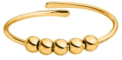 Purelei Shade Anxiety Ring - Fidget – New Generation - Damenring aus langlebigem Edelstahl – Wasserfeste Ringe – in verstellbaren Größen erhältlich von 60-66 - Damenschmuck (Gold)
