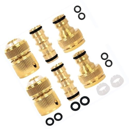 Strong Brass Hose Adapters General Quick Connection Couplers for Faucets Garden Hoses & Washing Machine Tubes Brass Plumbing Extension Coupling