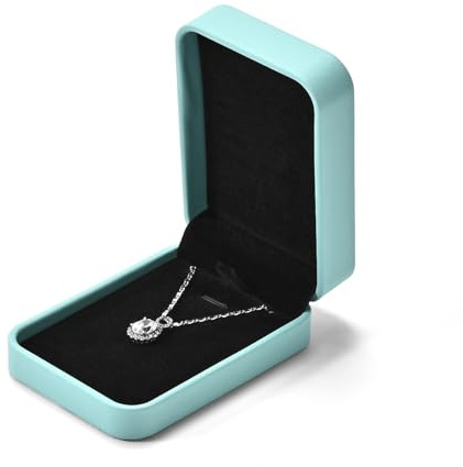 Papten Caja Para Guardar Collares Y Joyas, Con Colgante, Caja De Regalo | Caja para collares, estuche para guardar joyas (cadenas), caja de regalo para San Valentín y cumpleaños, de cuero