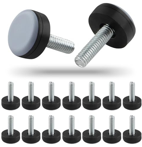 DXLing 16 Stück M6 möbelgleiter 20mm mit Gewinde Teflon Möbelfüße mit Gewinde M6 Möbelgleiter PTFE Runden Teflongleiter Bodengleiter PTFE Teppichgleiter für Stühle Tisch Möbel Böden