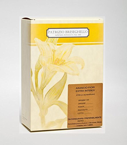 Patrizio Breseghello - Arancio Fiori Extra Interi 100 g, Ottimo per Tisane e Infusi, Fiori di Arancio 100% Naturali