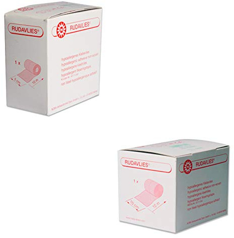 NOBA Rudavlies Klebevlies hypoallergen 1 Rolle 5 cm x 10 m + 1 Rolle 10 cm x 10 m SET