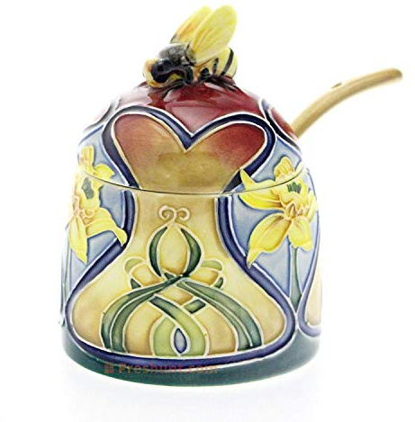Old Tupton Ware - Daffodil Design - Honey Pot and Spoon