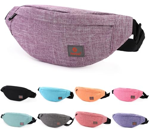 TINYAT Gürteltasche Bauchtasche Handy Hüfttasche für Wandern Reise Outdoor Aktivitäten für Damen und Herren,T201 (lila)