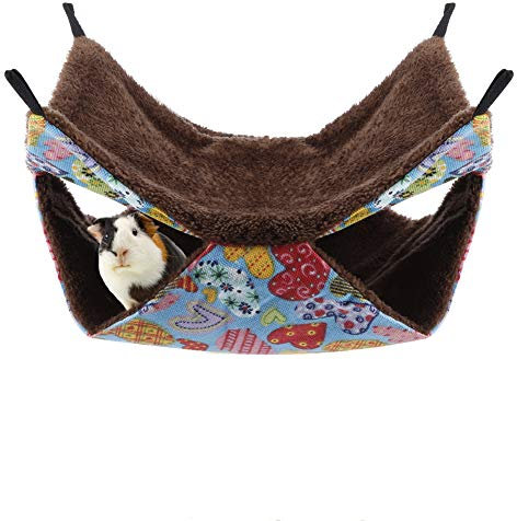 YOUTHINK Höngematte für Kleintiere, Weiche und Warme Haustiere Köfig Höngematte 2/3 Schichten Höngebett für Süöe Hamster, Frettchen, Papageien, Meerschweinchen, Köfigzubehör (2 Layers)