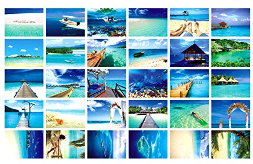 Reisepostkarten, Set mit 30 Postkarten, verschiedene Motive aus der ganzen Welt, verschiedene Postkarten, 10,2 x 15,2 cm, Malediven