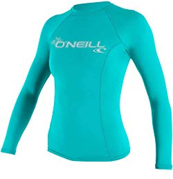 O'Neill våtdräkter dam dam basic skins långärmad rash guard-skjorta, ljus aqua, XL UK