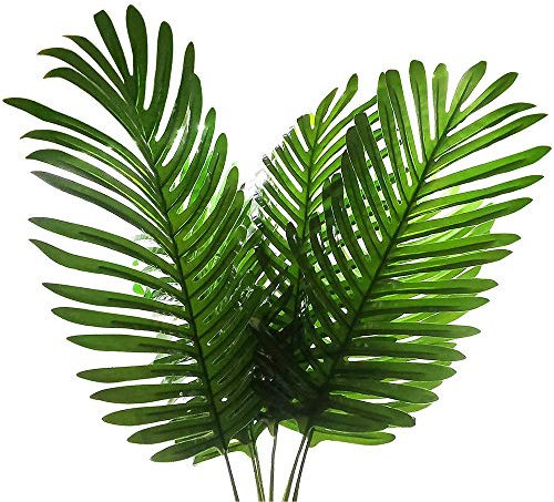 Shiwaki 5PCS Artificial Plants Leaves Decorations Fake Large Tropical Palm Tree Imitation Ferns Plants for Home Kitchen Party Flower Arrangement Wedding Decorations