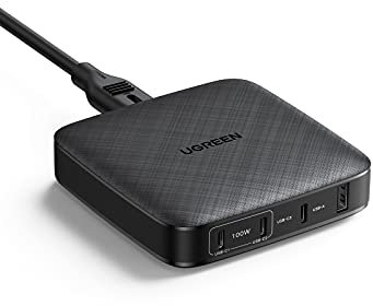 UGREEN 100W USB C Charger 4-Port Type C Power Adapter PD Desktop Laptop Charger Compatible with Macbook Pro, Macbook Air, iPhone 14 Pro Max/13, iPad Pro, Dell XPS 15, Galaxy S23/S22, Pixel 7, etc