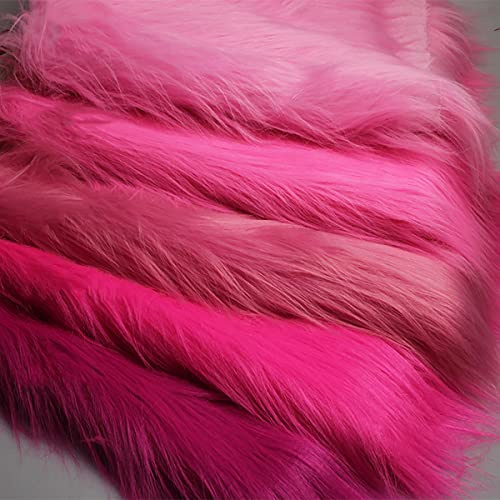 Stasy Rosa Tela De Piel Sintética Pila Larga 12cm Esponjoso Peludo 50x170cm para Manualidades Bricolaje Soporte Foto Fondo Alfombras Trajes Decoración Cosplay Espectáculo(Color:4 Rose Red)