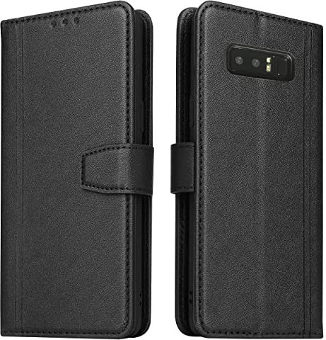 Handyhülle für Samsung Galaxy Note 8, Leder Handytasche Klapphülle Flip Case Brieftasche mit Kartenfach/Magnetverschluss Lederhülle mit RFID Schutz für Samsung Galaxy Note 8, Schwarz