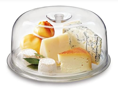 CRISTALICA Servierplatte mit Deckel Kuchenplatte Käseglocke Ginevra 29 cm