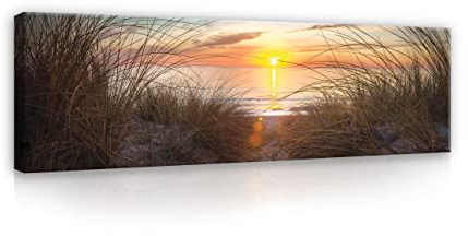 WallArena Leinwand Bilder 145x45 cm | Meer, Leinwandbilder, Bild auf leinwand, Format: 170x100 cm (BxH) - 5-einteilig auf Canvas Leinwand. Das Leinwand