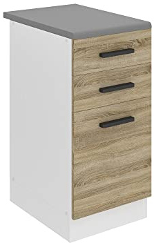 Belini Unterschrank SDSZ 40 cm, mit Arbeitsplatte, Sonoma-Eiche | Küche, Küchenunterschrank Breite, Küchenschränke, Küchenschrank mit Schubladen