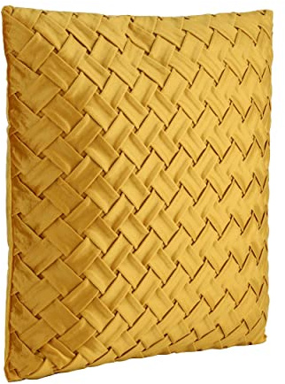 EGLO LIVING Kissen Iles, Couch Zierkissen im Industrial Vintage Design | Dekokissen aus Samt in Ocker-Gelb, Kissenbezug und Inlett aus Polyester, Sofakissen 45x45 cm