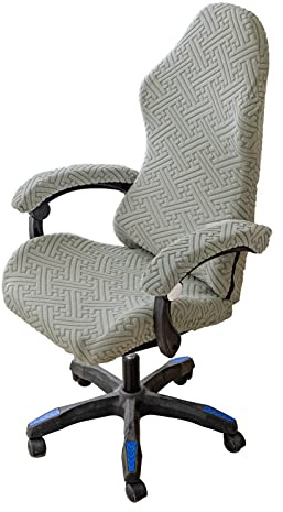 LIFEDX Gaming Stuhl Bezug Gamingstuhl-Bezüge 4 Stück,Bürostuhl Bezug Stuhlhussen mit Armlehnen Stuhlrücken Bezug,Dehnbare Stuhl Bezüge für Computer-Spielstuhl, Racing-Stil,Bürostuhl-Ohne Stuhl - Gray