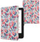 kwmobile Klapphülle kompatibel mit Tolino Vision 1/2 / 3/4 HD Hülle - eReader Case - Pastellblumen Rot Altrosa Blau