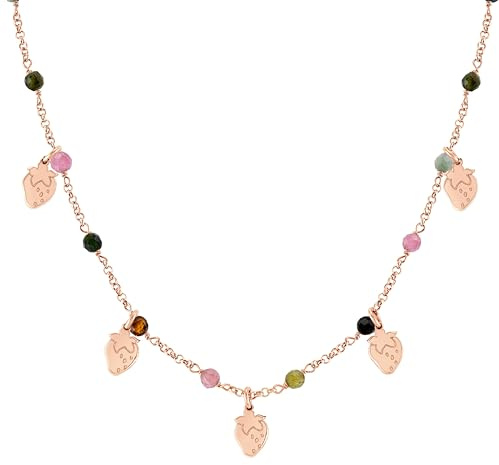 Nomination | Damhalsband - karbinlås – 925 silver och färgade kristaller med hängen - Tillverkad i Italien – 38/42 cm, Regoular, Silver och stål, Silver och stål
