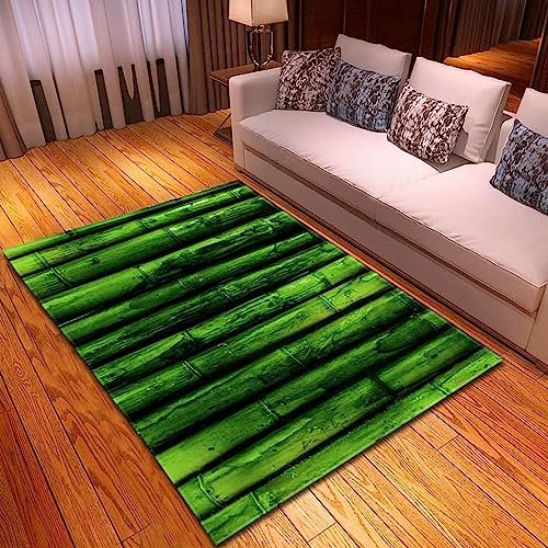 Teppich 3D Frischer Grüner Bambus Teppiche Wohnzimmer Große Teppiche Luxus Tierteppiche Schlafzimmer Badezimmer Küche Bodenmatte Fußmatte - Polyester-Soft-Touch, 80 X 160 cm -7L7Q/C0E