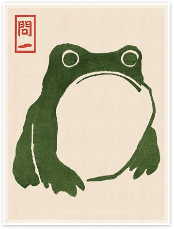 Grumpy Toad I Poster av Matsumoto Hoji 50 x 70 cm Beige Tavlor Väggdekoration