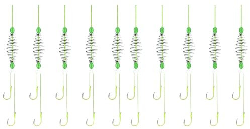 Federköderkäfigfalle-Angelhaken - Trommelfeder-Feeder-Karpfenangel-Köderhaken - Angelhaken Set - Offset Haken - Dropshot Haken - Boilie Haken - Angelhaken mit Öse (7#, 10 Pcs)
