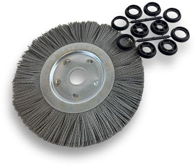 Lot de 10 brosses circulaires NYLON Abrasif | Ø 250 mm | Epaisseur 1 rang | Carbure de silicium Grain 120 | Alésage 32 mm + réducteur bague 25/22/20/16/12 mm | Touret ponceuse | Kibros 211251KR_120x10