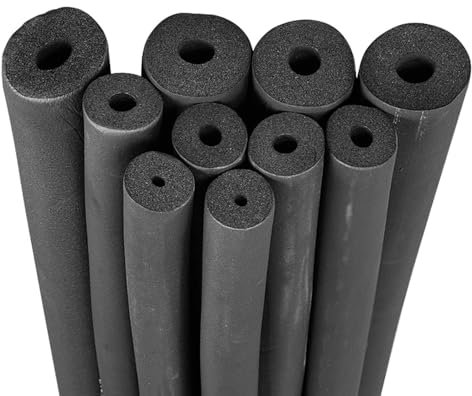 Tubo Isolamento Tubi in Schiuma, Diametro Interno 6-110mm, Spessore 9/15/20mm, per condutture Interne ed Esterne Impermeabile Ignifugo, Lunghezza 1,7m/1,8m(10mm x 9mm)
