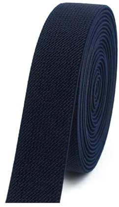 Breyhda 5 Metros 10-50 mm Bandas elásticas para Pantalones Cintura Banda de Goma DIY Ropa Interior Accesorio de Costura de Ropa,Azul Marino,25mm