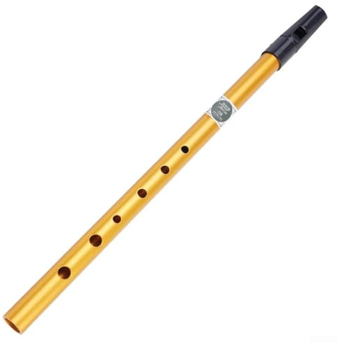 Tin Penny Whistle Flöte CD Key Irland 6-Loch-Instrument mit melodischem Klang (Gold C Key)