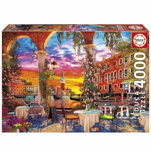 Educa - 4000 Venedig premiumpussel för vuxna | Vacker italiensk vattenvägsscen | Storlek 136 x 96 cm | Från 14 år (20313)
