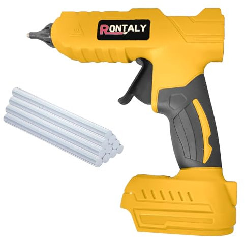 100W Hot Glue Gun Cordless Compatible with Dewalt 18V Battery,10 * 11mm Sticks,Rapid Heating and Glue Discharge, Suitable for DIY, Such as Wood Crafts, Arts, Home Repairing(Battery not Included)
