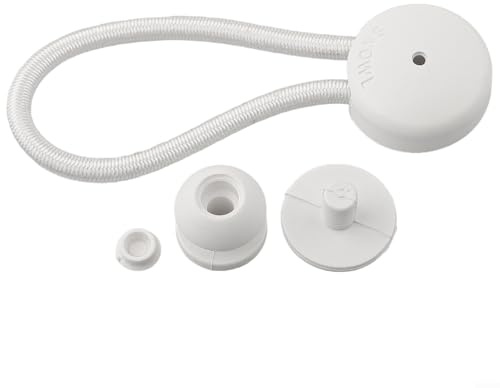 Eawfgtuw 5 chiusure per corde ammortizzanti, clip elastiche con manopola, ganci elastici marini per tende, barche, yacht, camper, tele, camion, auto, campeggio all'aperto (bianco)
